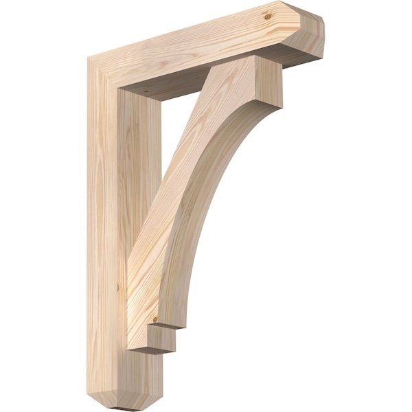 Ekena Millwork Imperial Craftsman Smooth Bracket w/ Offset Brace, Douglas Fir, 5 1/2"W x 22"D x 30"H BKT0604X22X30IMP04SDF - main